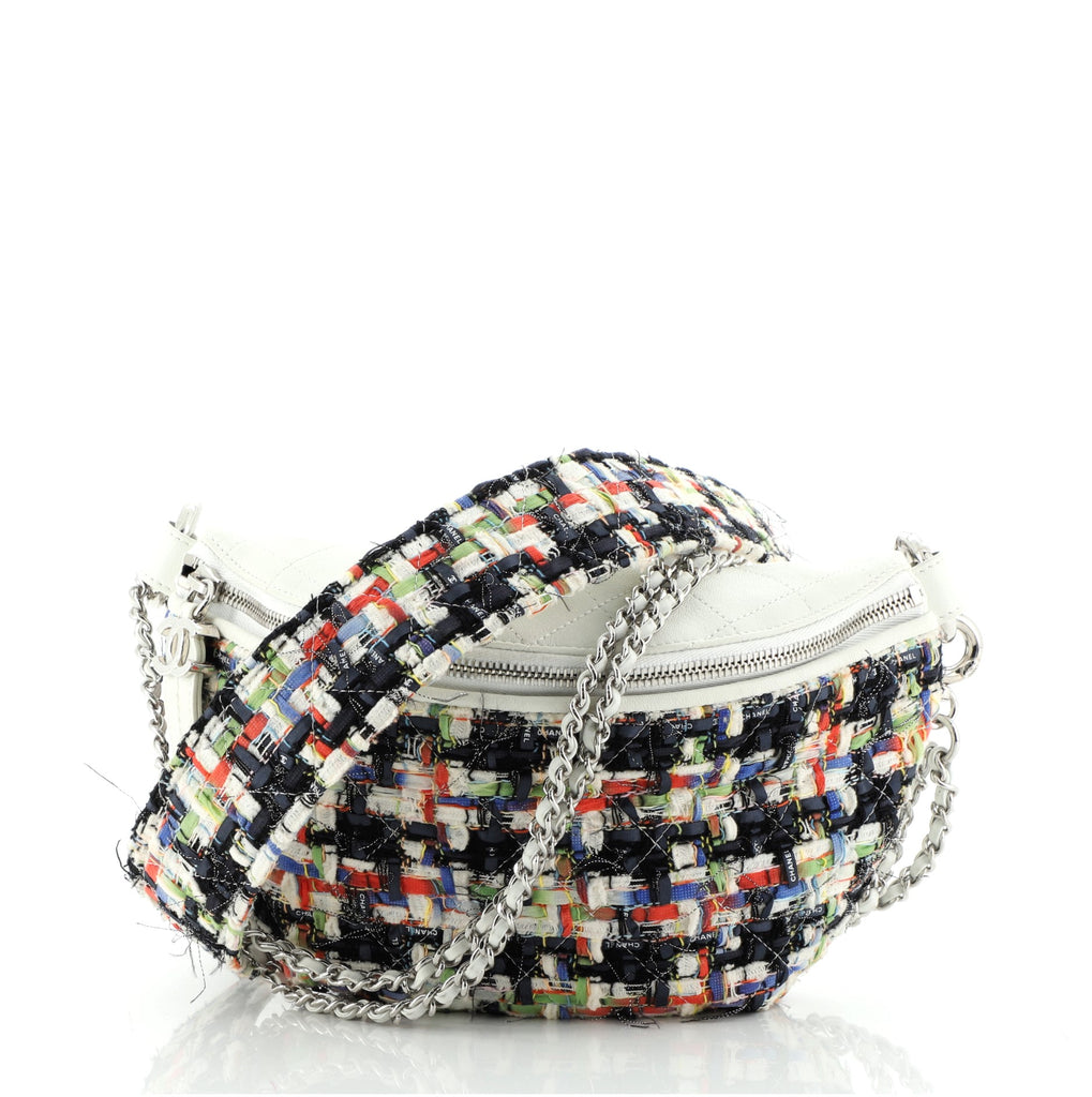 Chanel Convertible Waist Bag Tweed with Quilted Leather Multicolor 722682