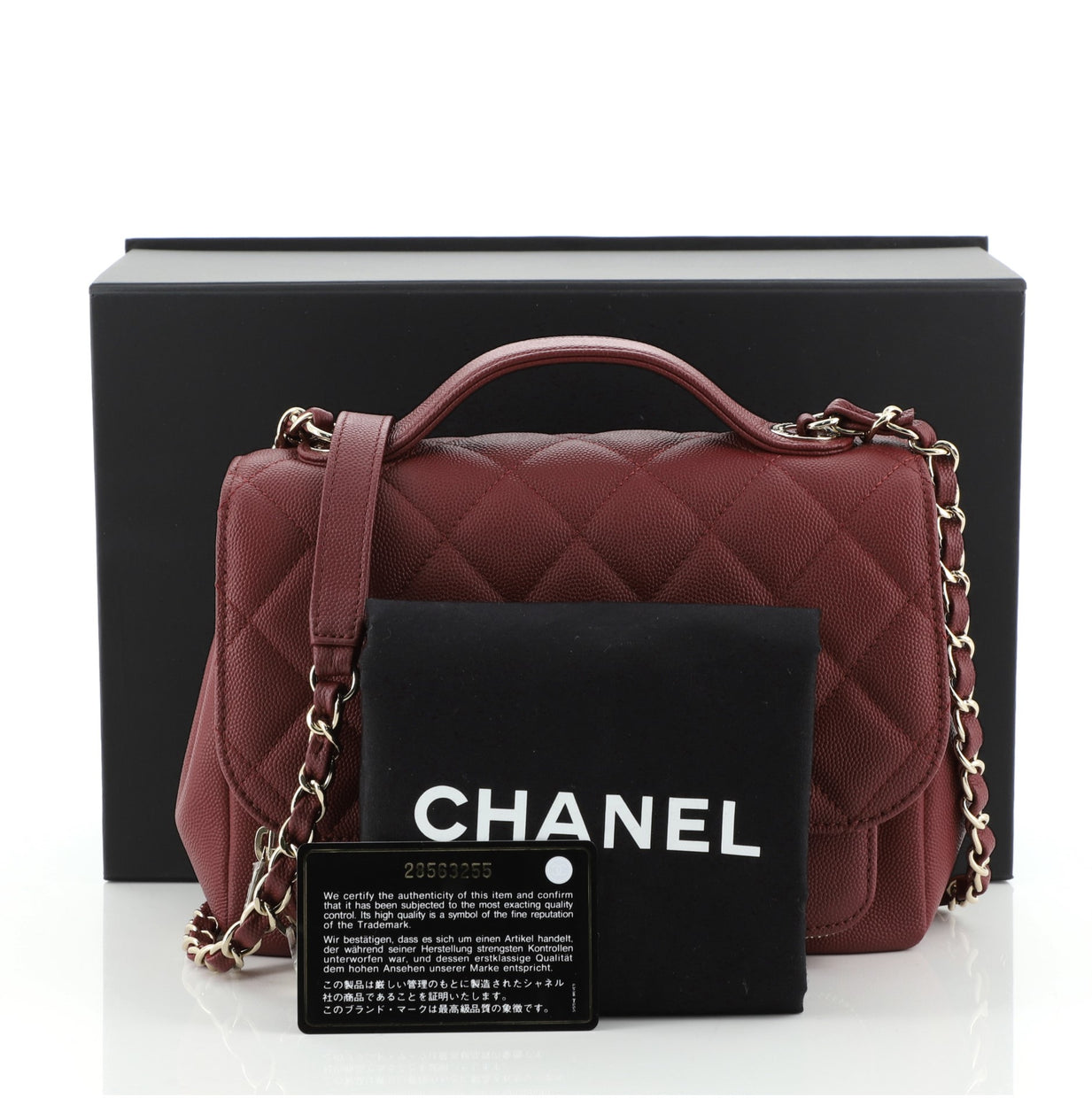 Chanel Business Affinity Flap Bag Quilted Caviar Small - Rebag