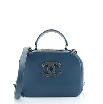 Chanel Coco Curve Vanity Case Calfskin and Quilted Goatskin Small Blue  7323513