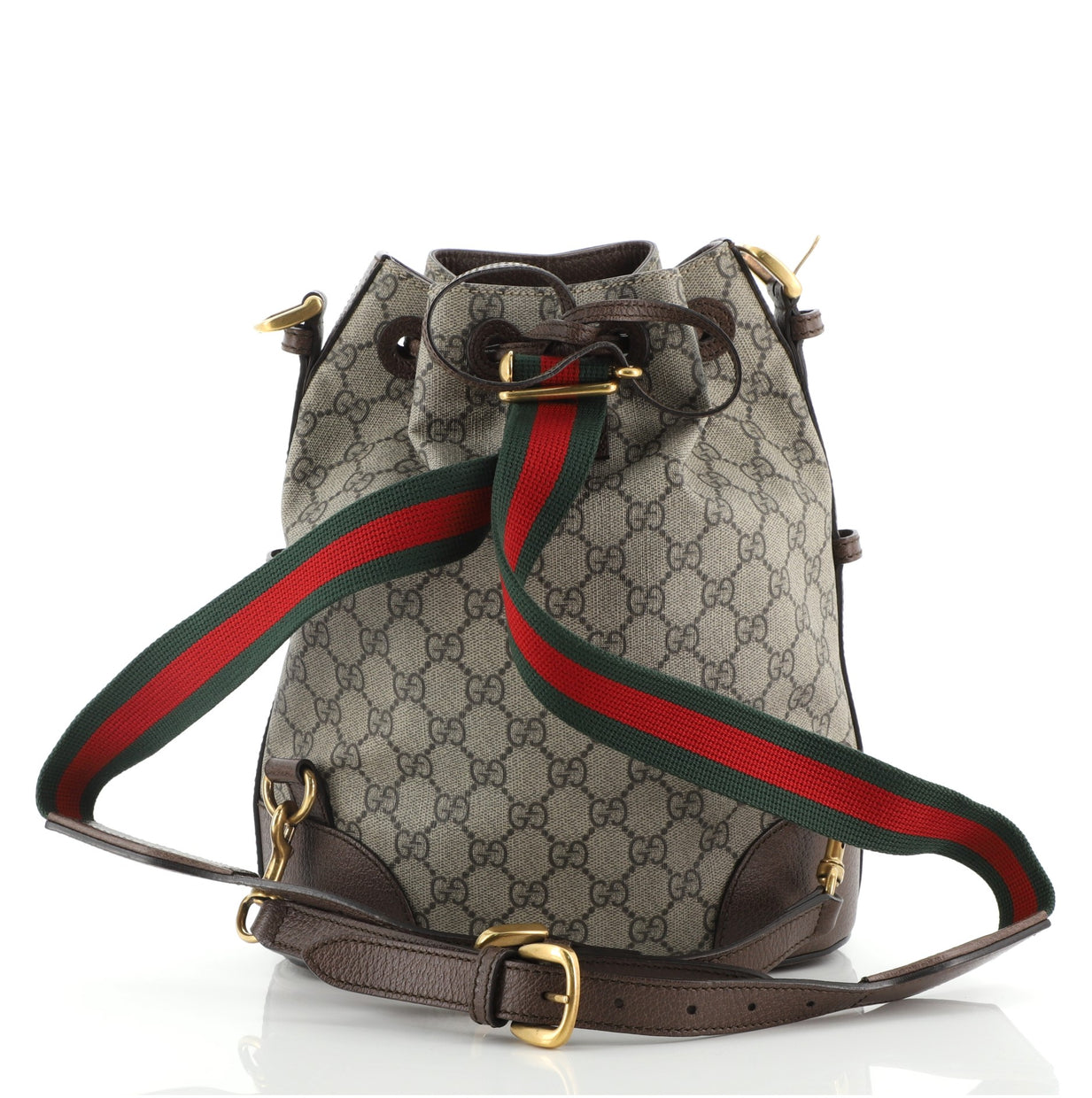 Gucci Neo Vintage Drawstring Bucket Backpack GG Coated Canvas Mini ...
