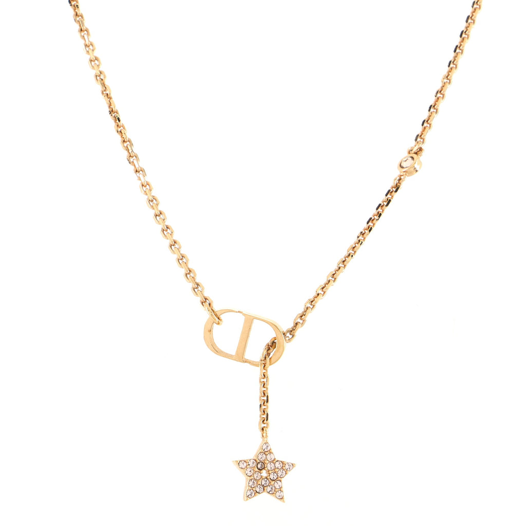 Daily ShareDior petit CD gold hollow letter square pearl star necklace   rhlinjewell