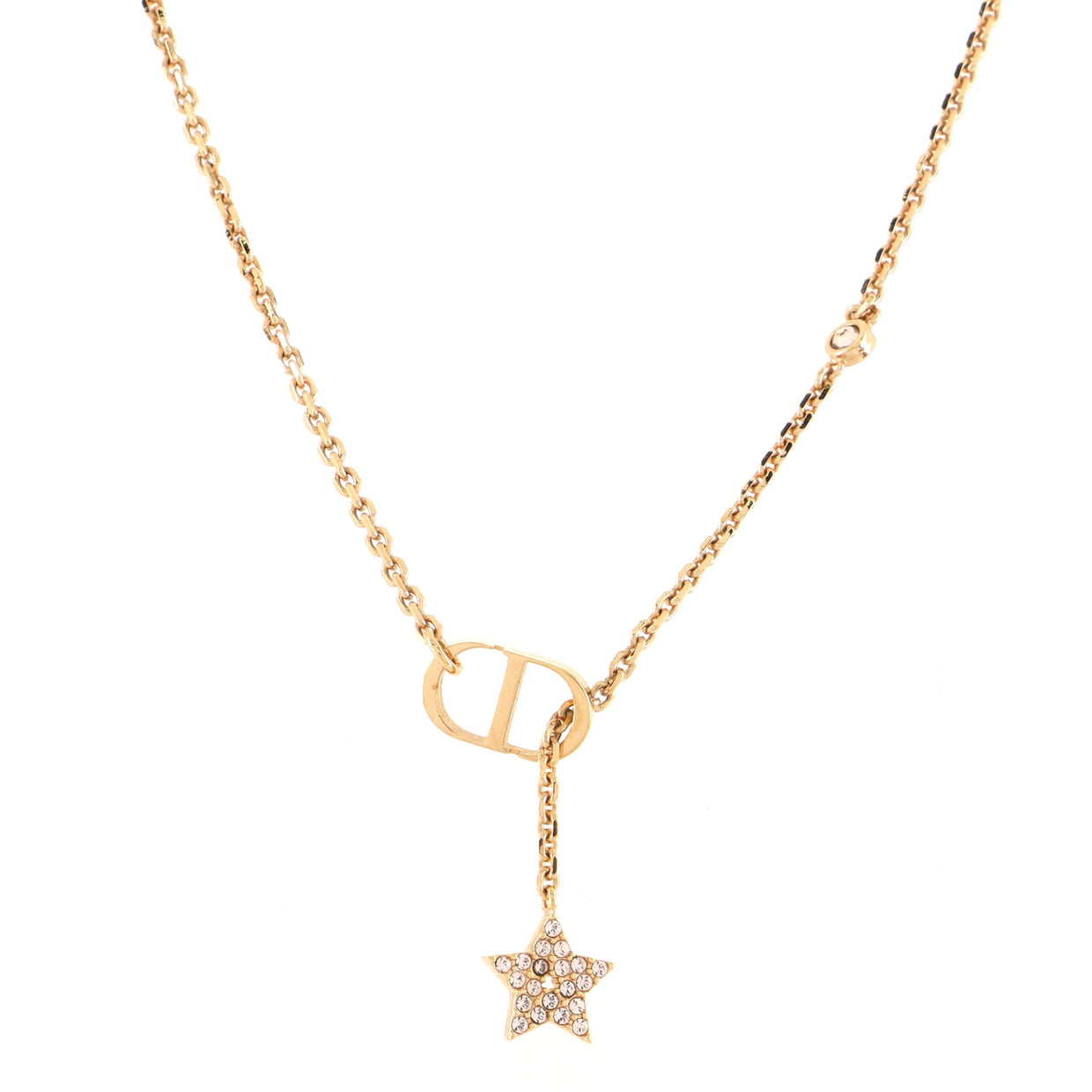 Christian Dior Petit CD Star Necklace Metal with Crystals Gold 7599610