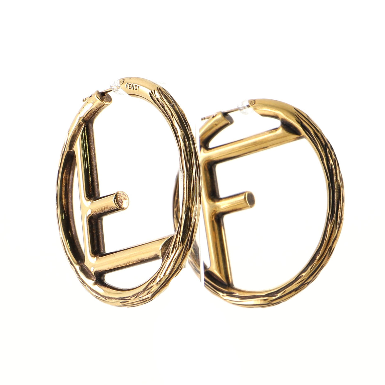 Fendi F is Fendi Hoop Earrings Metal Gold 76352118