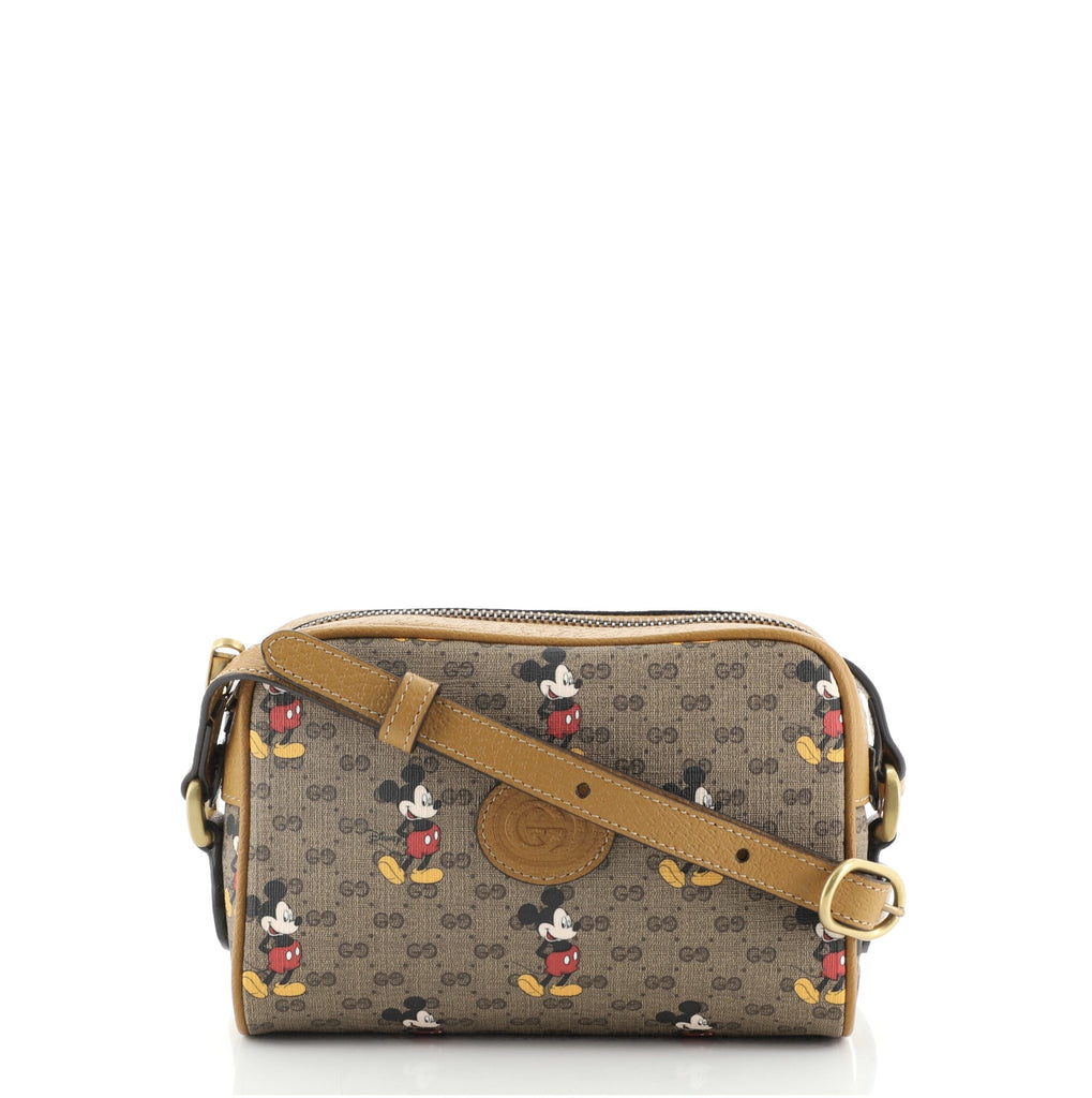 Gucci X Disney Brown GG Coated Canvas Mickey Mouse Mini Crossbody Bag -  Yoogi's Closet