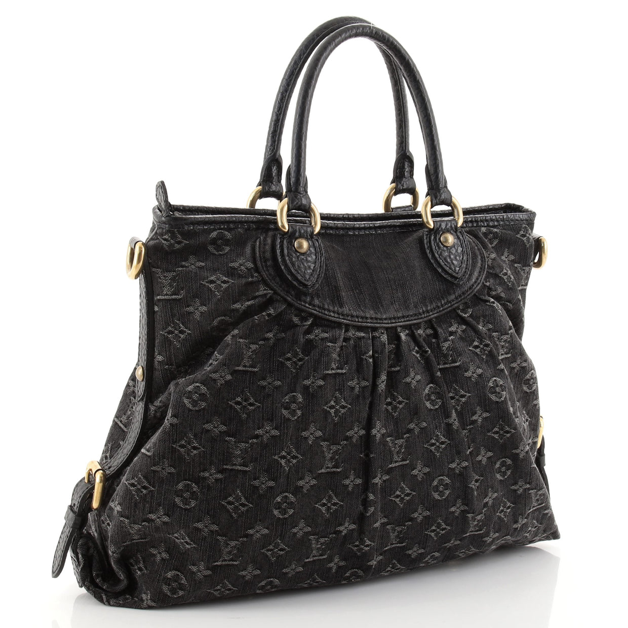 Louis Vuitton Neo Cabby Handbag Denim GM Black 7722625