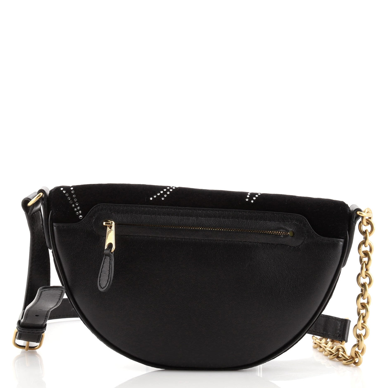 Balenciaga Souvenir Belt Bag Crystal Embellished Velvet XS Black 77346201
