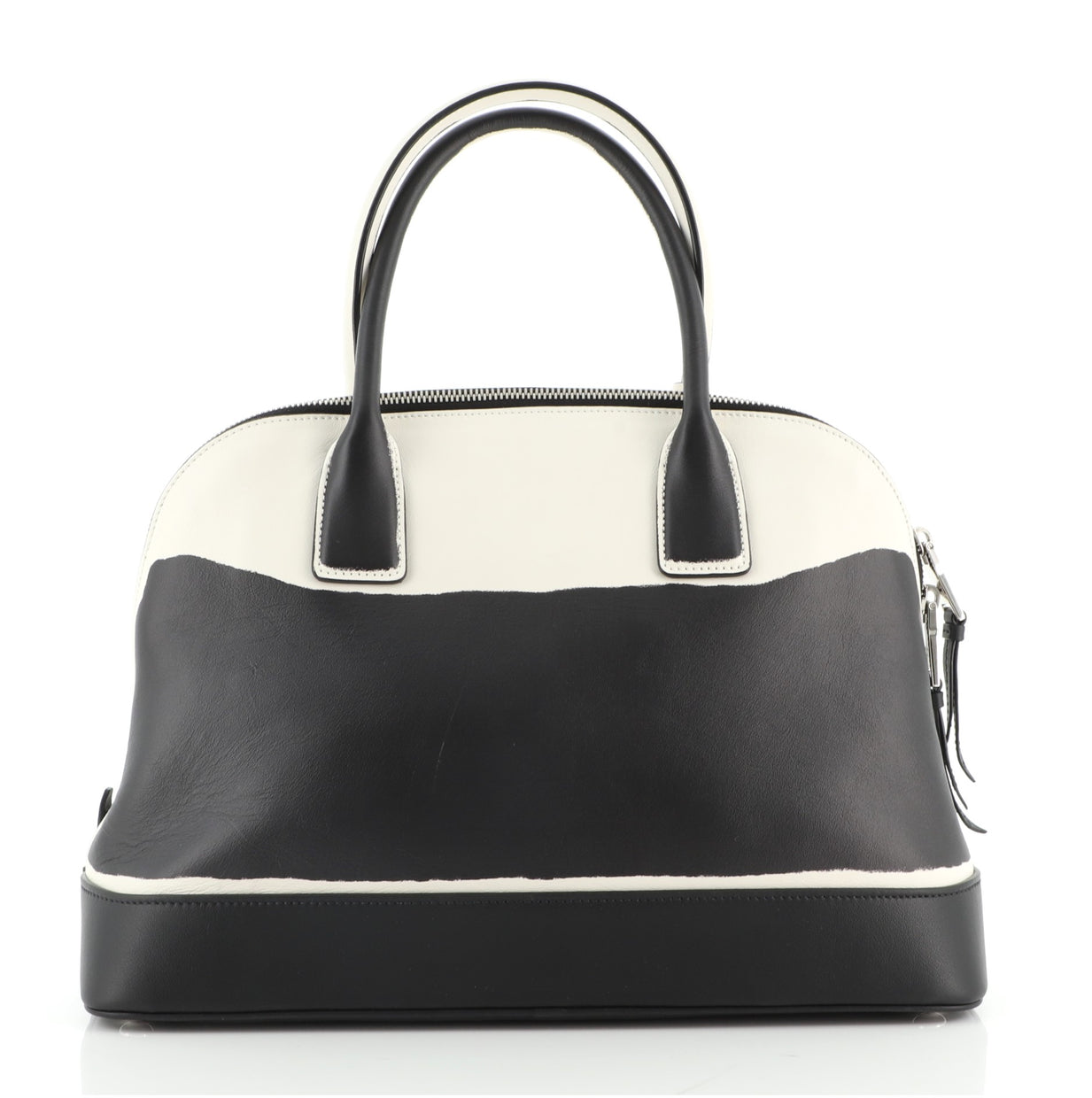 Prada Mirage Top Handle Bag Leather Large Black 77346220