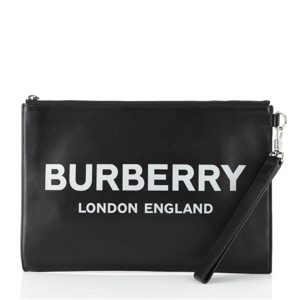 Burberry Logo Zip Pouch Printed Leather Medium 7750397 - Rebag