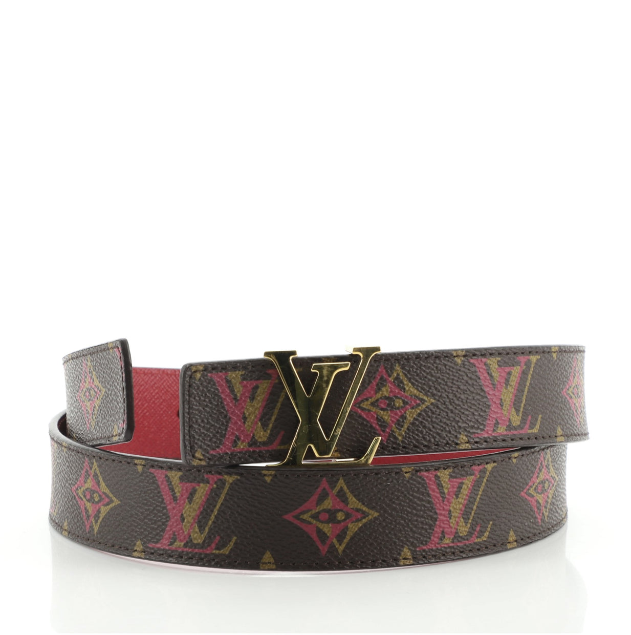 Louis Vuitton LV Initiales Reversible Belt Rainbow Monogram and Leather ...