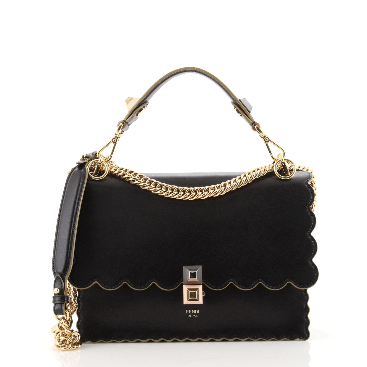 Fendi Kan I Bag Leather Medium Black 79270139