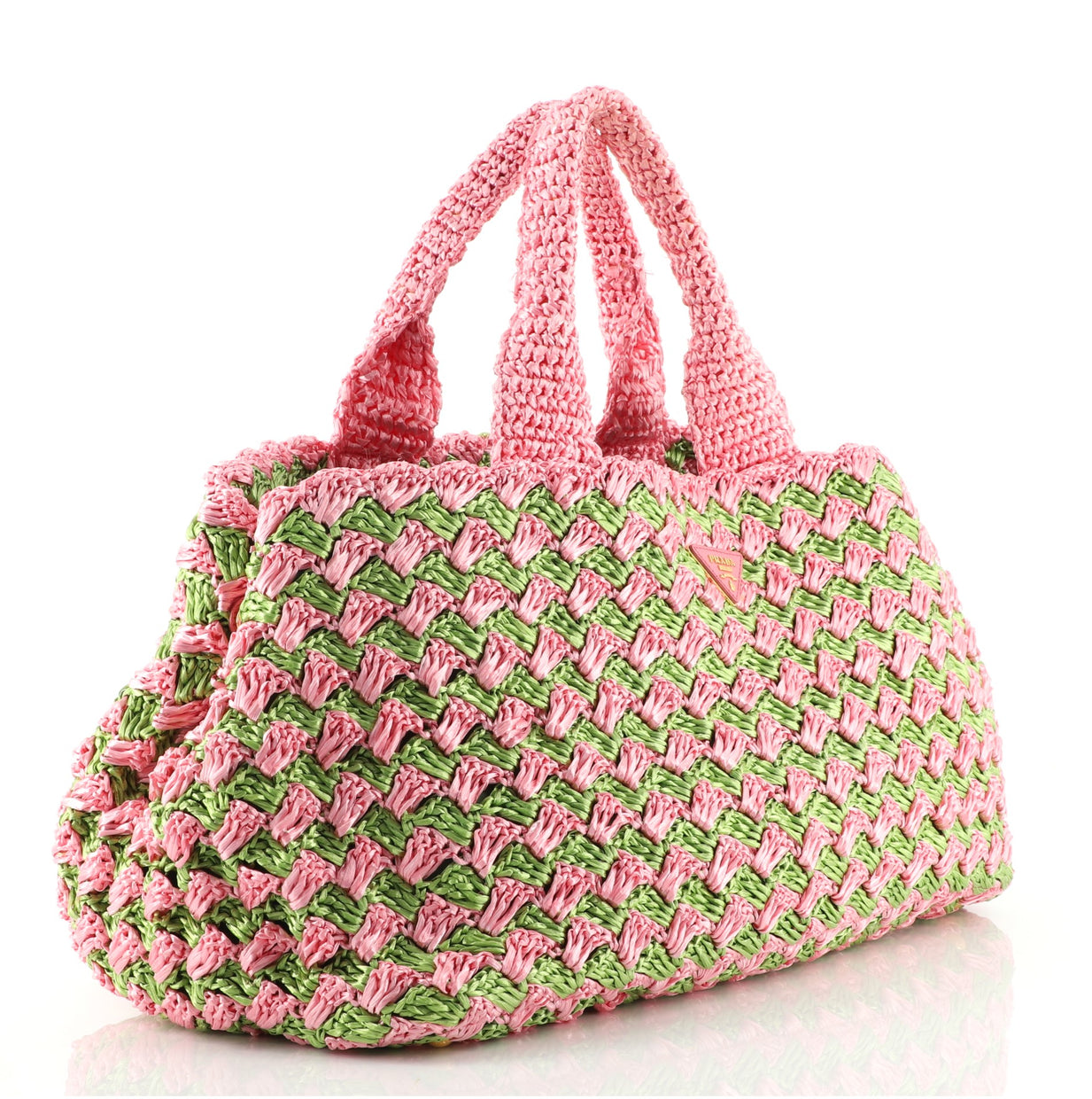 Prada Canapa Tote Raffia Crochet Large - Rebag