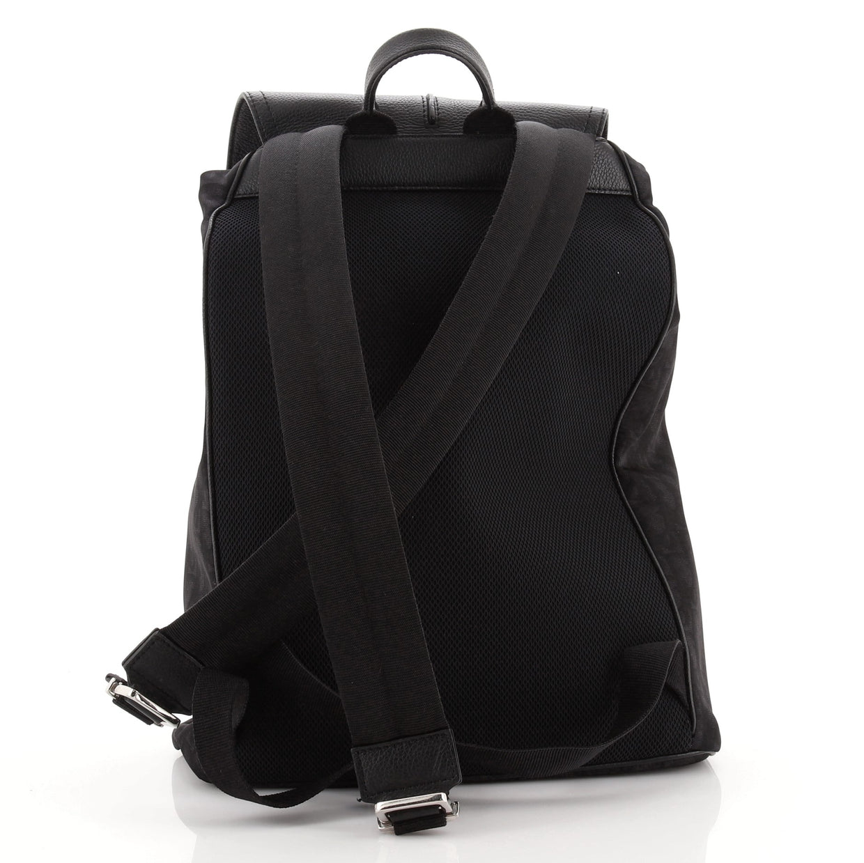 Christian Dior Motion Backpack Oblique Nylon With Leather Medium Black 79559309 