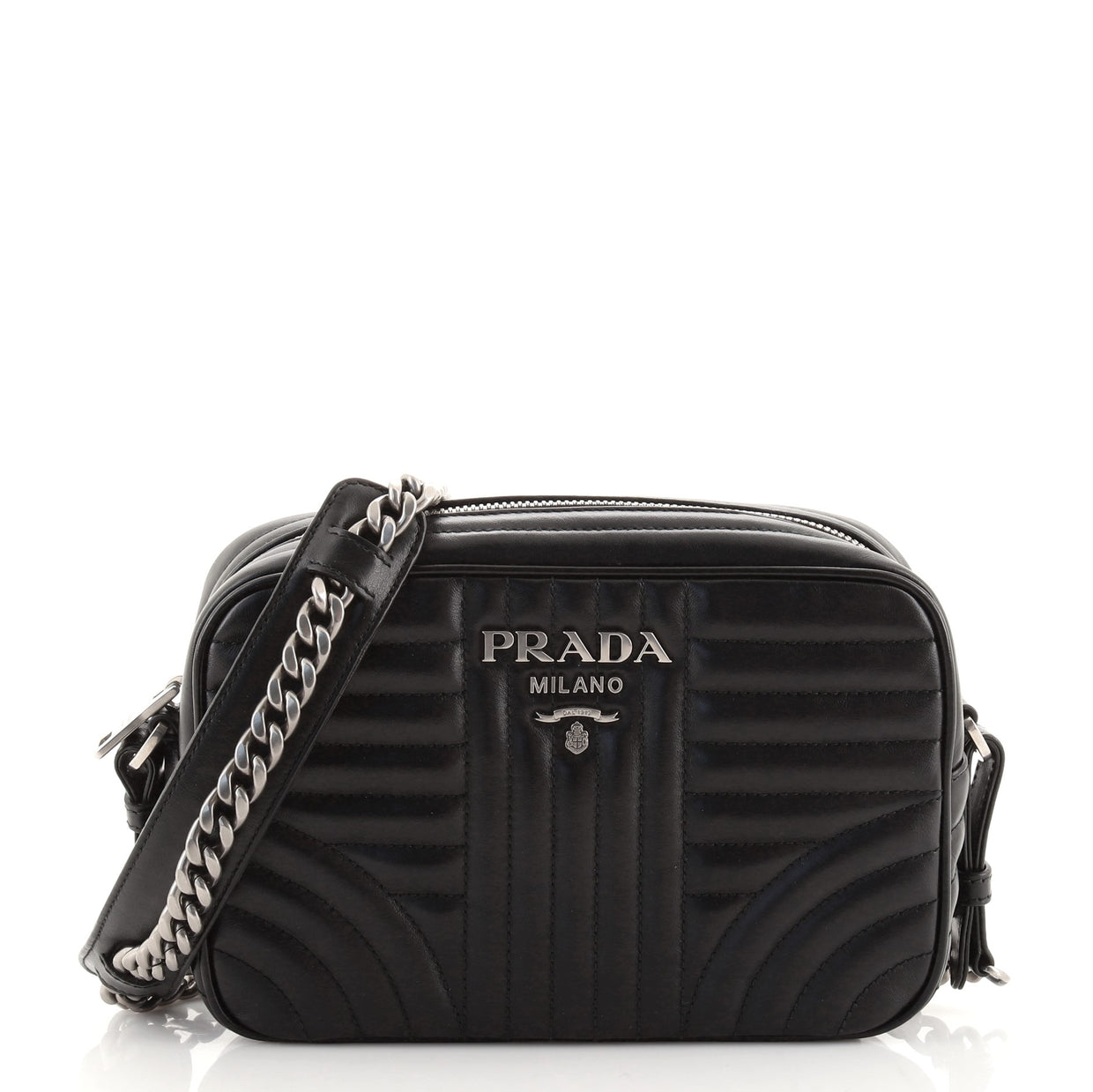 Prada Camera Bag Diagramme Quilted Leather Small Black 79674147