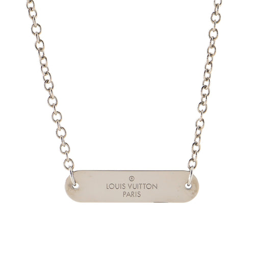 Shop Louis Vuitton Monogram eclipse plate necklace (M63640) by