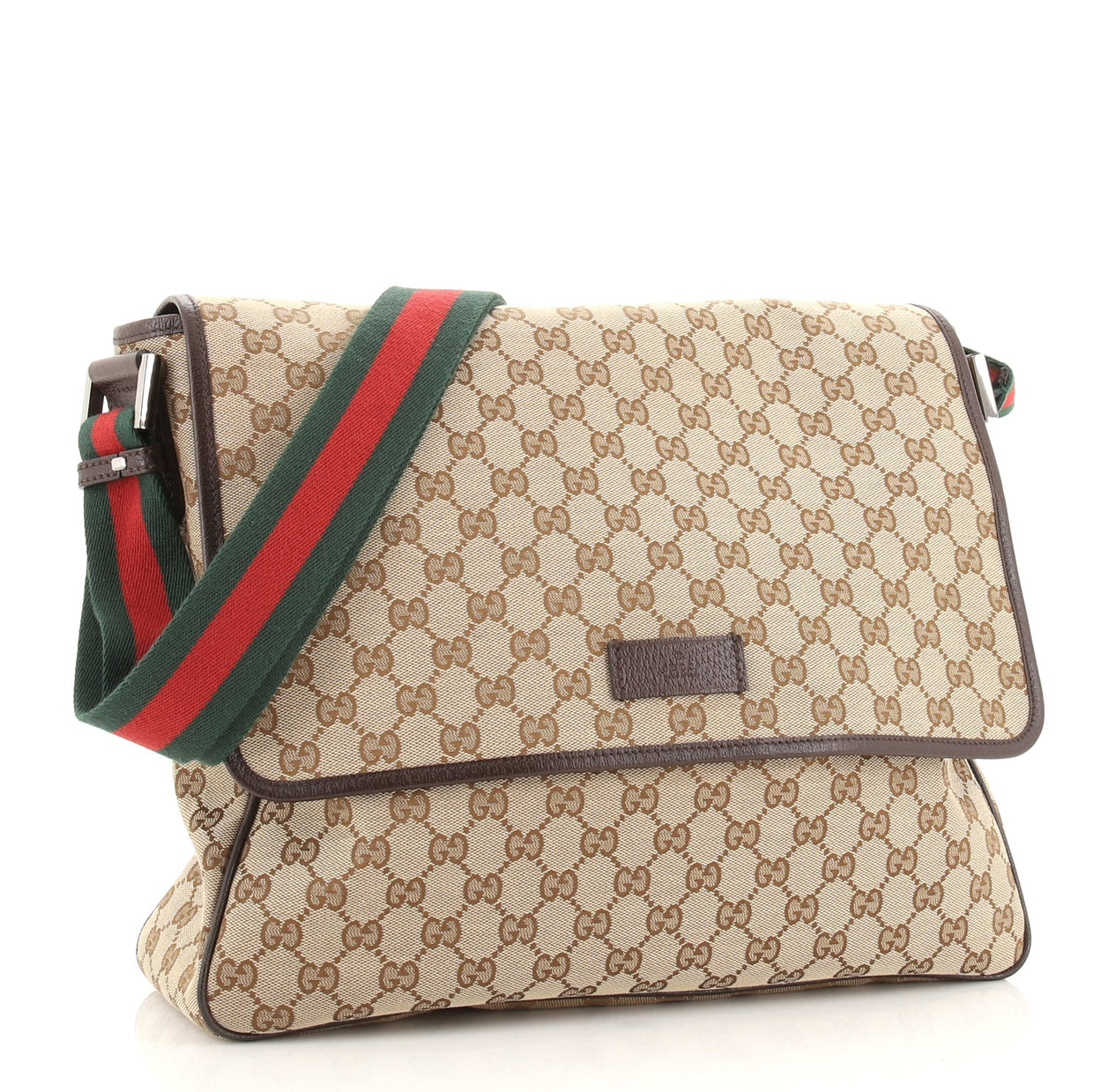 Gucci Web Strap Flap Messenger GG Canvas Medium - Rebag