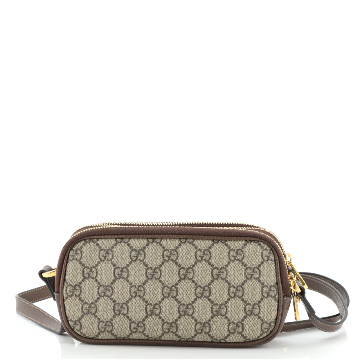 Gucci Ophidia Triple Zip Crossbody Bag GG Coated Canvas Mini Brown 8167051