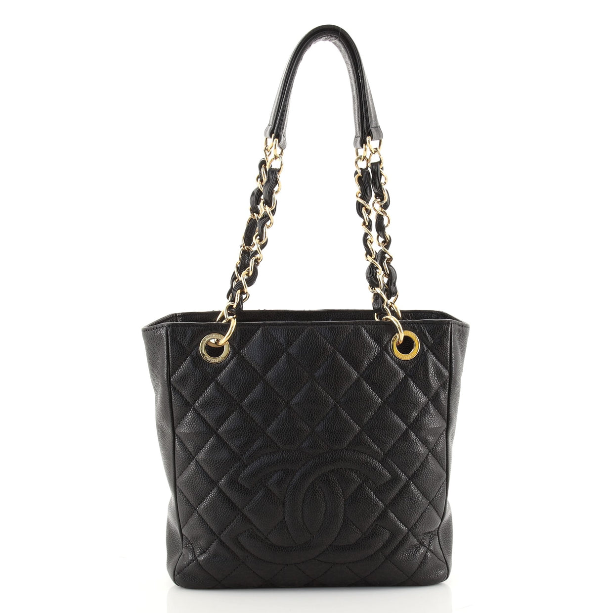 Chanel Petite Shopping Tote Quilted Caviar Black 831331