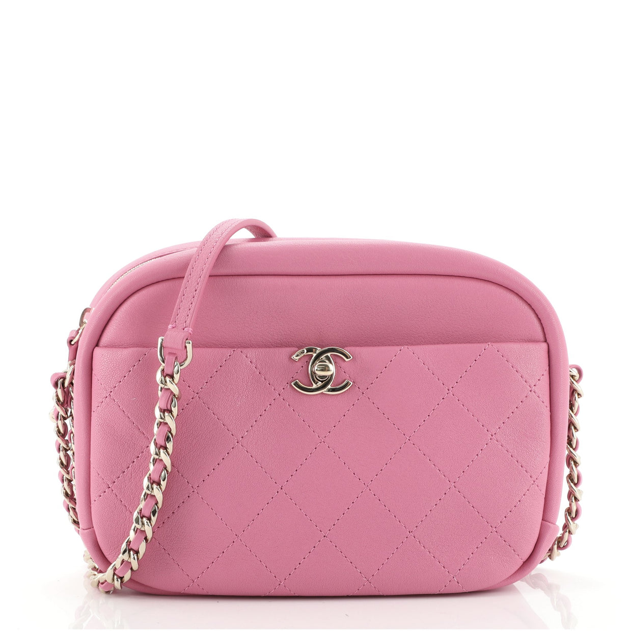 Chanel Casual Trip Camera Case Quilted Goatskin Large Pink 83700517