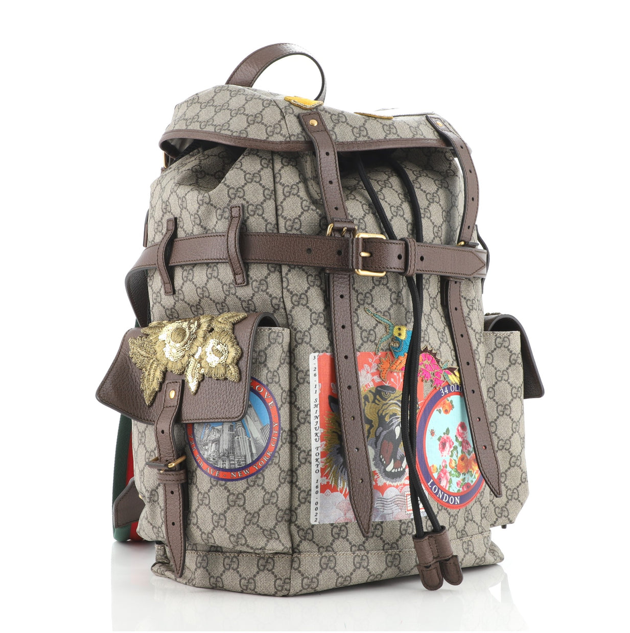 Gucci Donald Duck Soft Backpack GG Coated Canvas with Applique Large ...