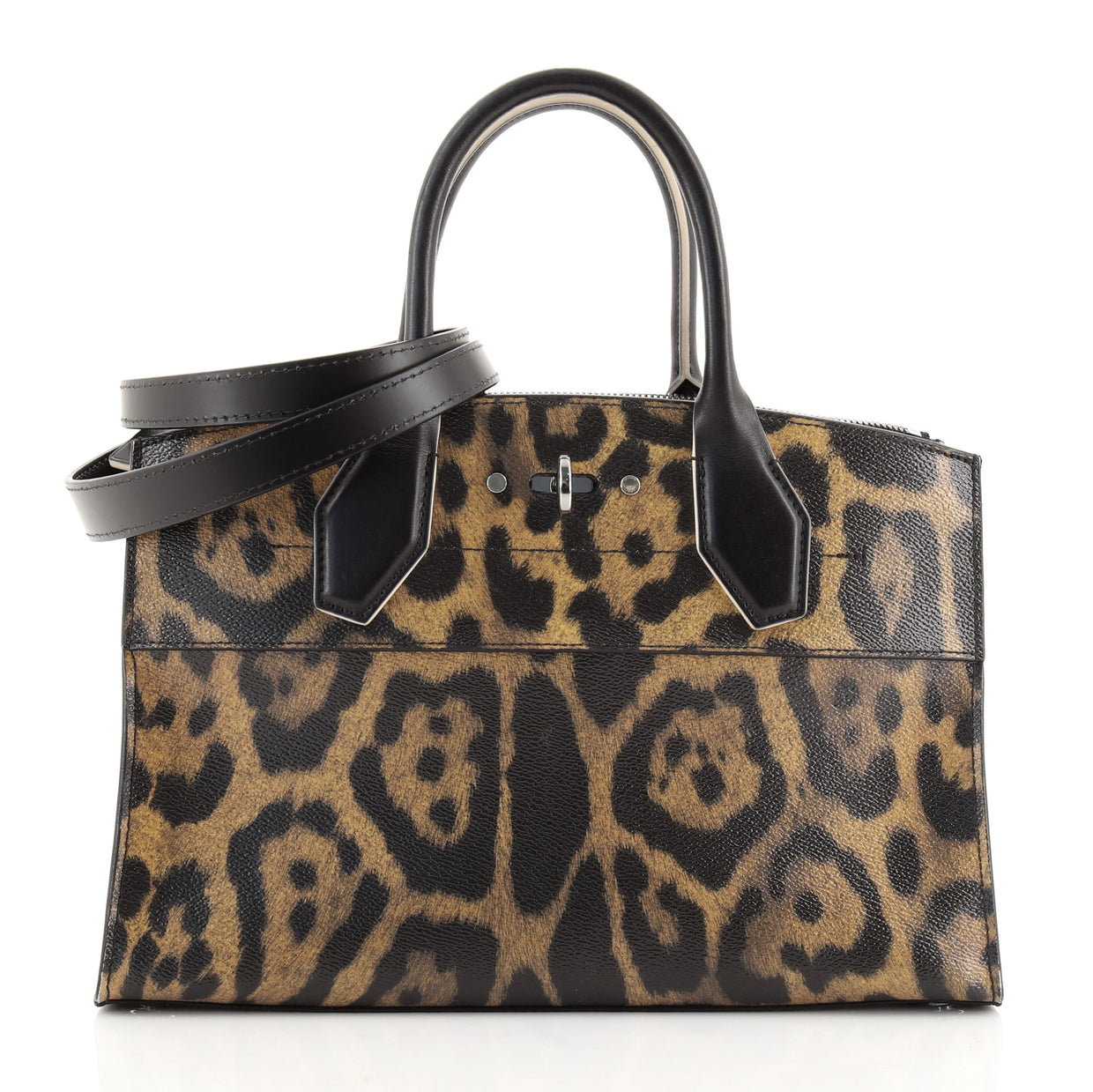 Louis Vuitton City Steamer Handbag Wild Animal Print Canvas EW Brown ...