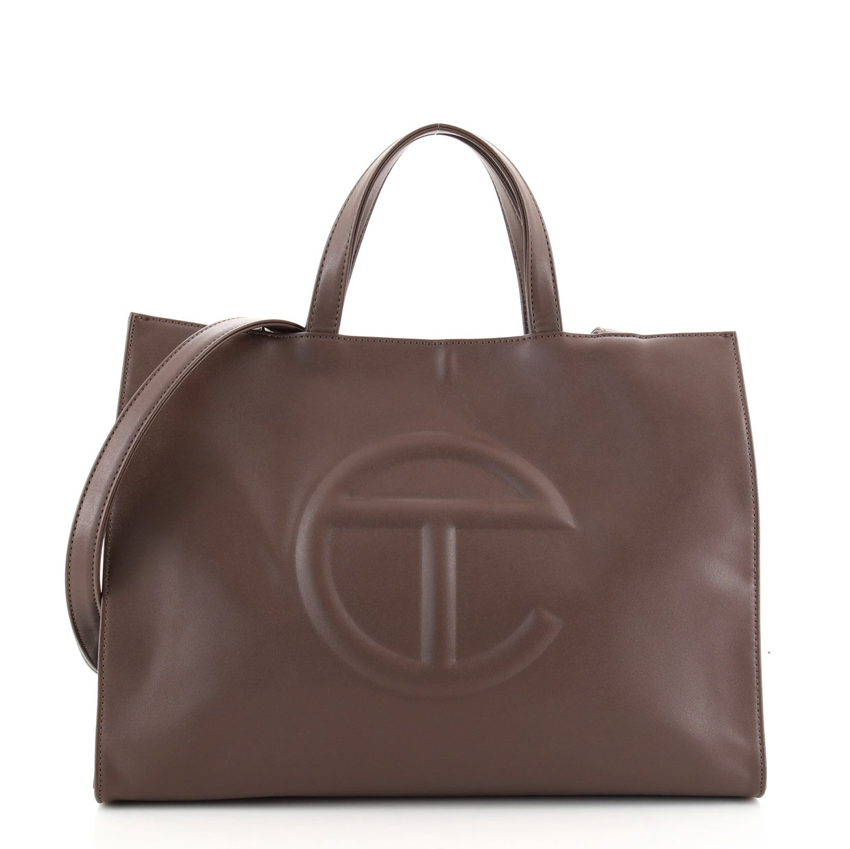 Telfar Shopping Tote Faux Leather Medium Brown 838061