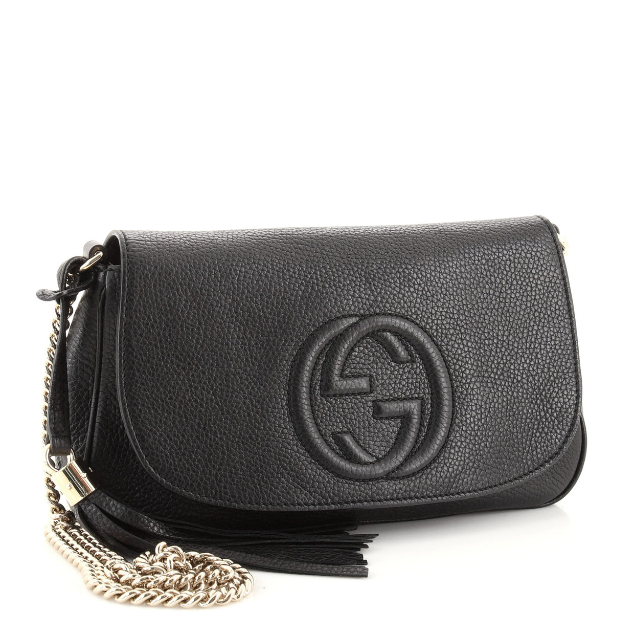 Gucci Soho Chain Crossbody Bag Leather Medium Black 843211
