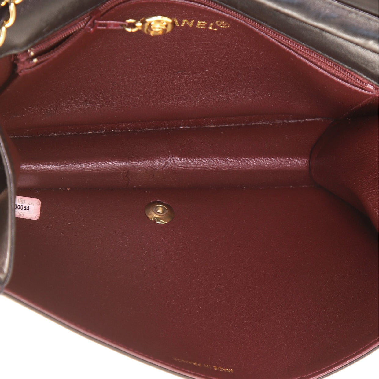 Chanel Vintage Full Flap Bag Quilted Lambskin Medium Black 8432510