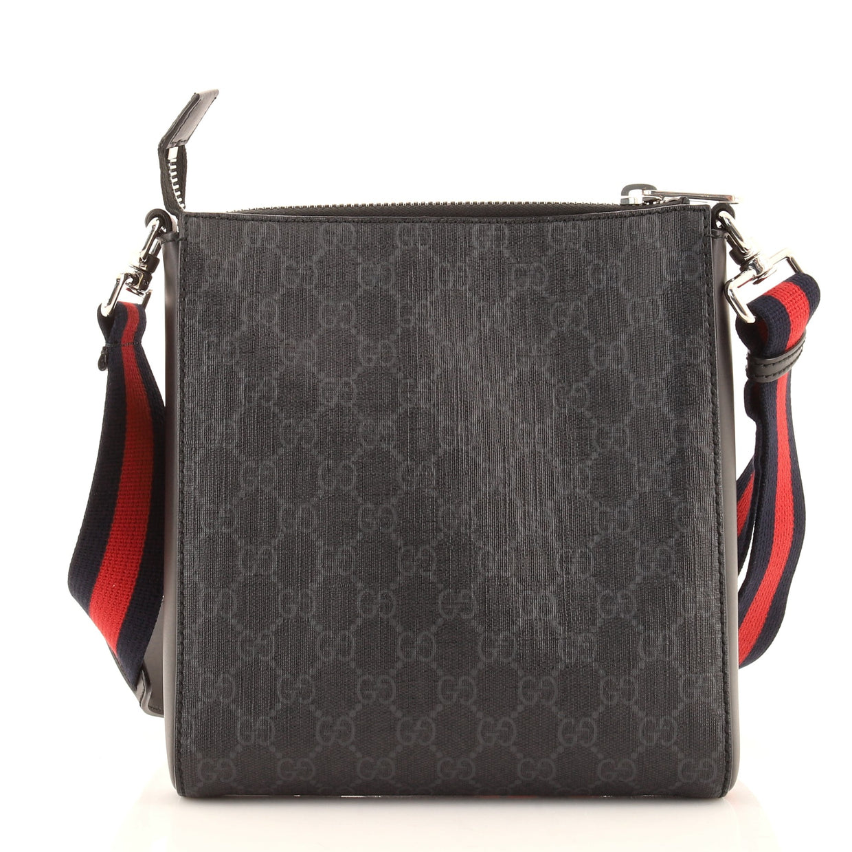 Gucci Web Strap Front Zip Messenger Bag GG Coated Canvas Small 8455914 ...