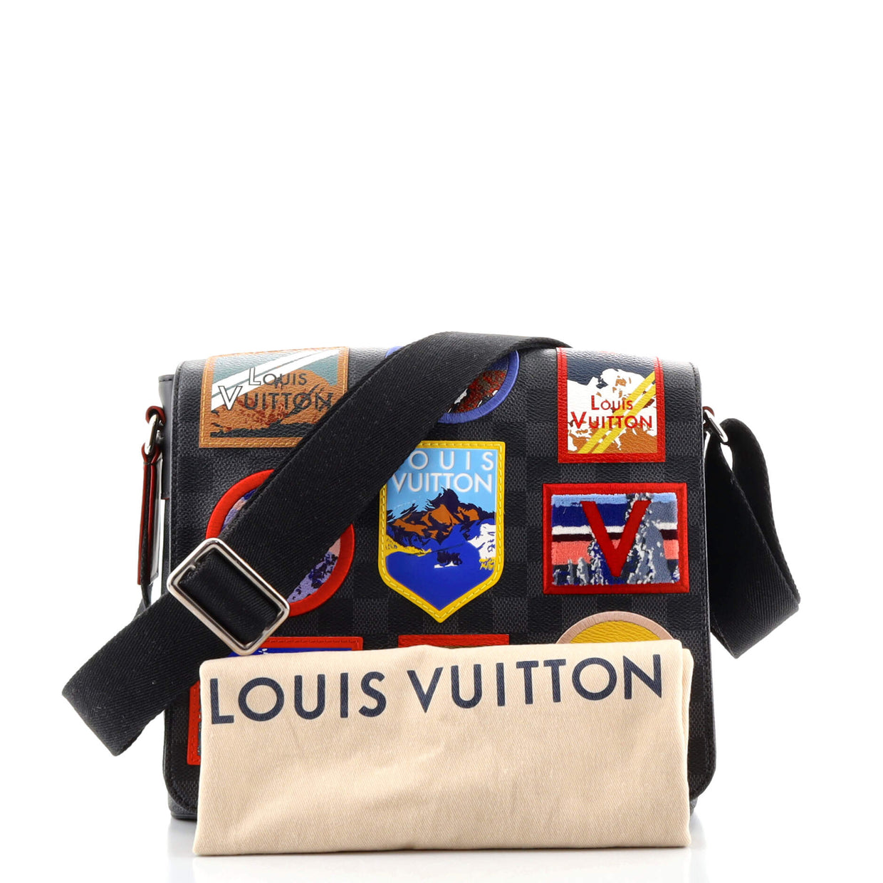 Louis Vuitton District NM Messenger Bag Alps Patches Damier Graphite PM