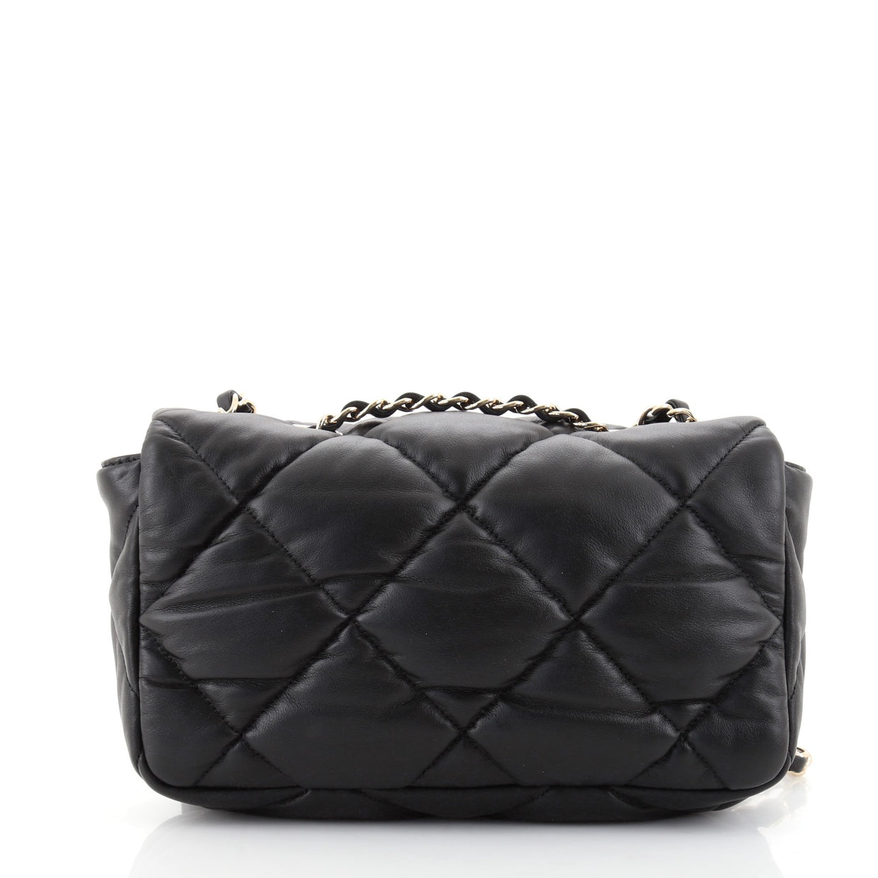 Chanel Puffy Bubbly CC Flap Bag Quilted Calfskin Medium Black 84682219