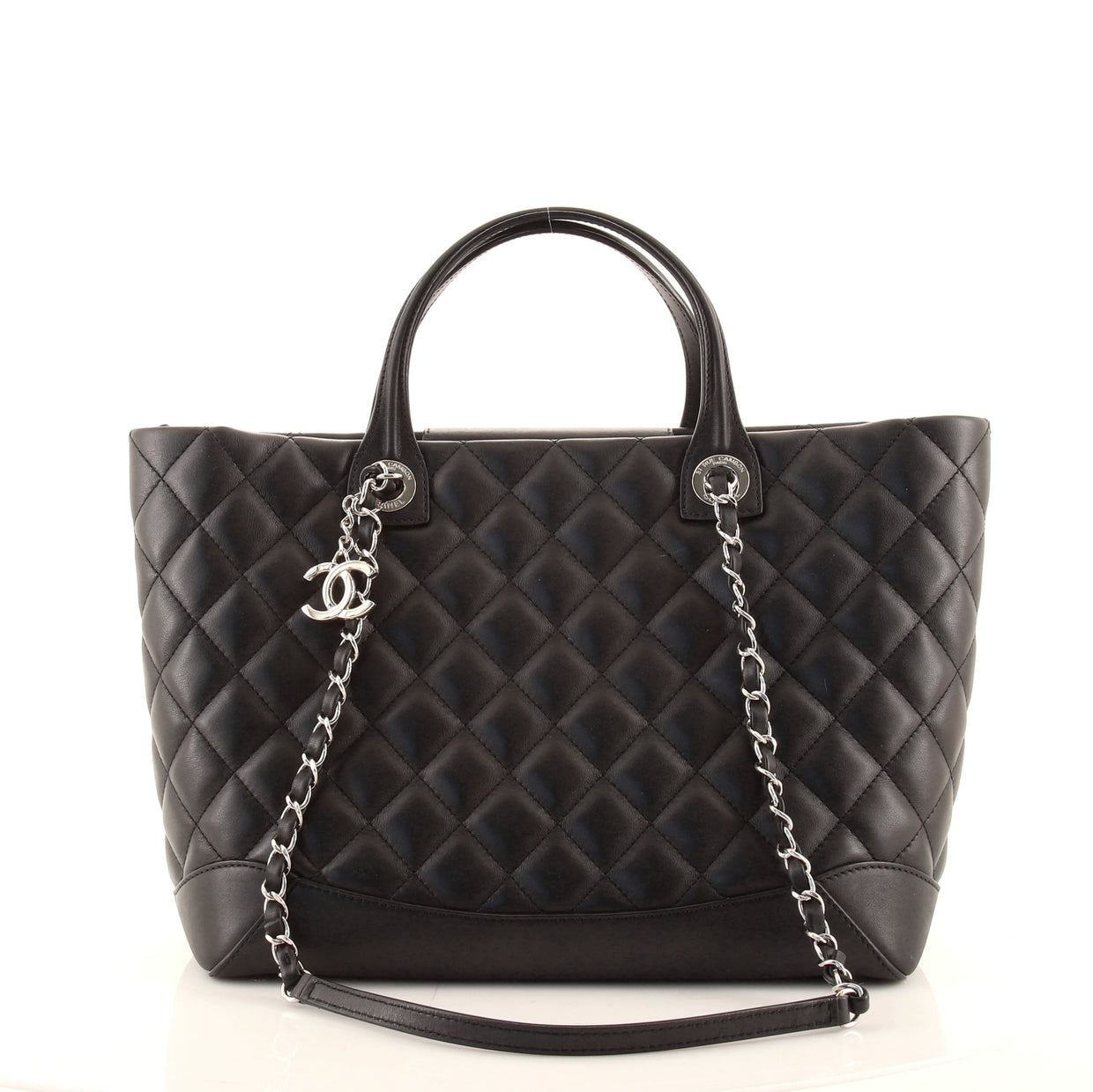 Chanel Easy Shopping Tote Quilted Calfskin Small Black 84682491