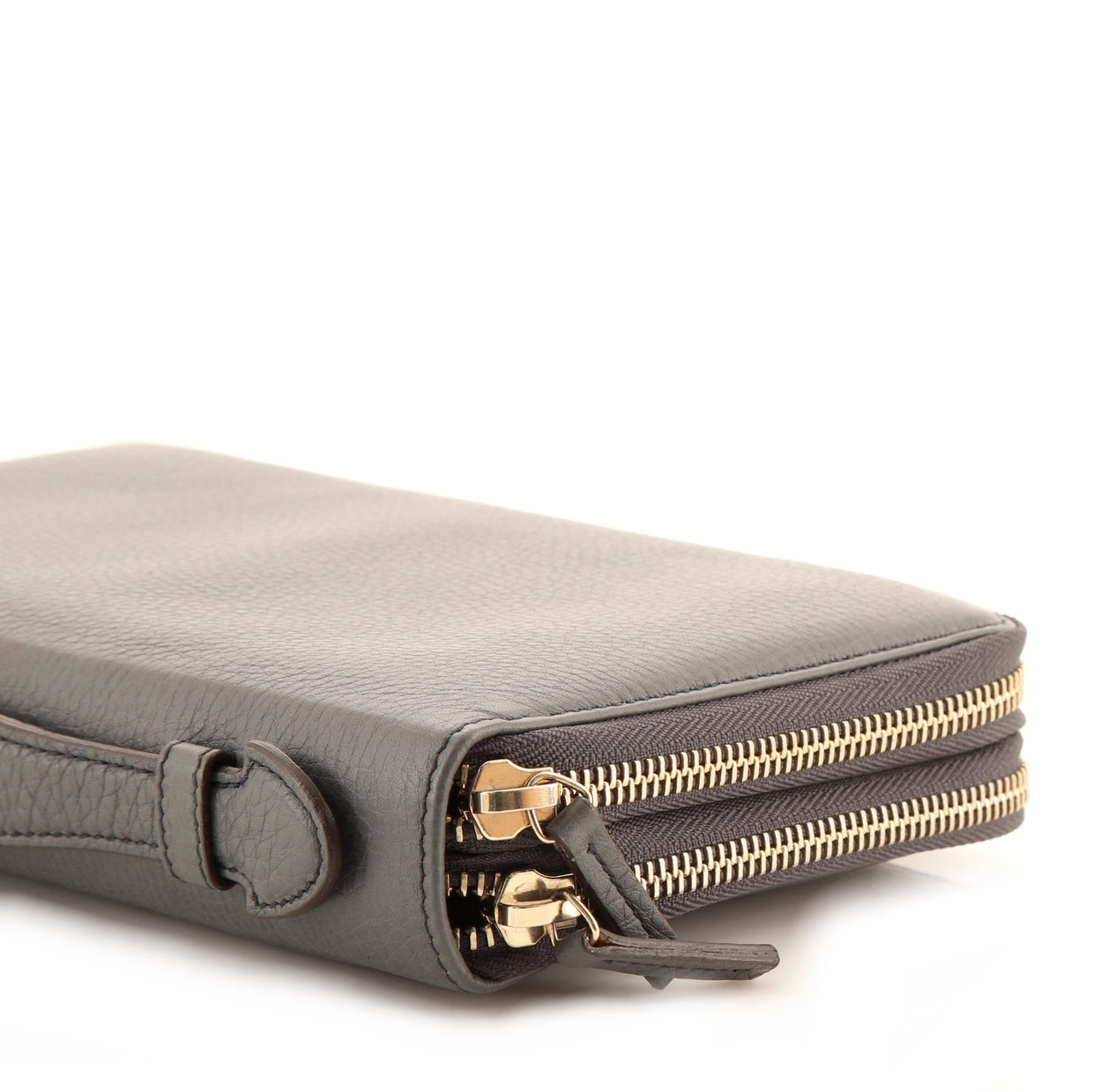 Gucci Soho Travel Organizer Wallet Leather Gray 850312