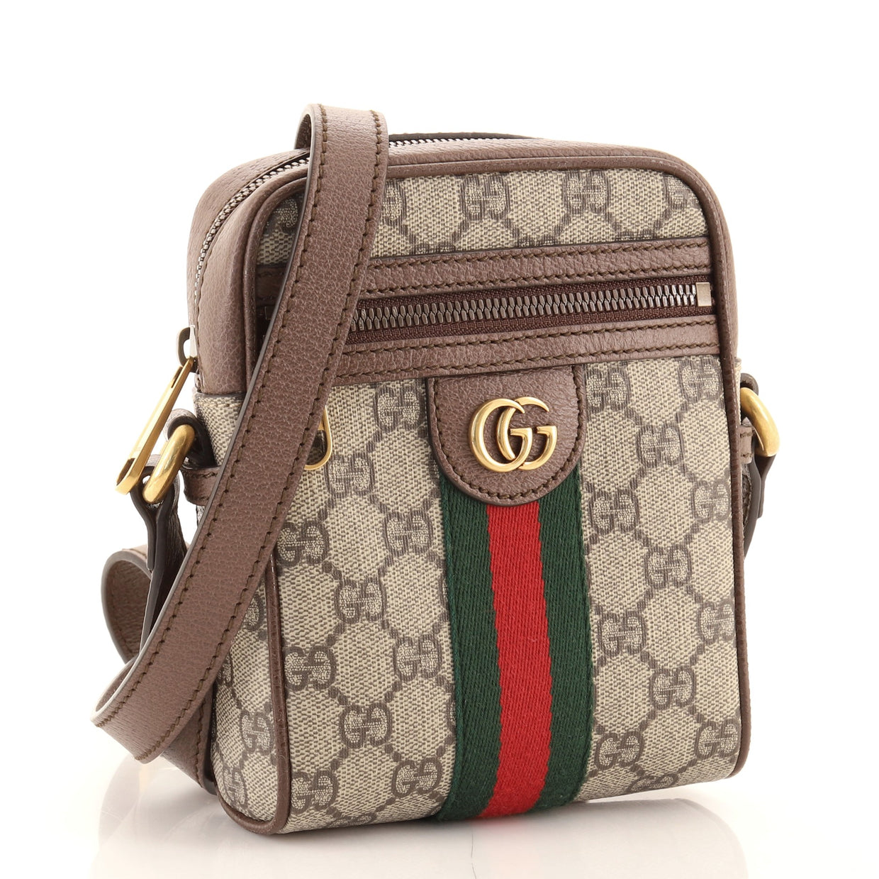 Gucci Ophidia Messenger Bag GG Coated Canvas Mini Brown 870351