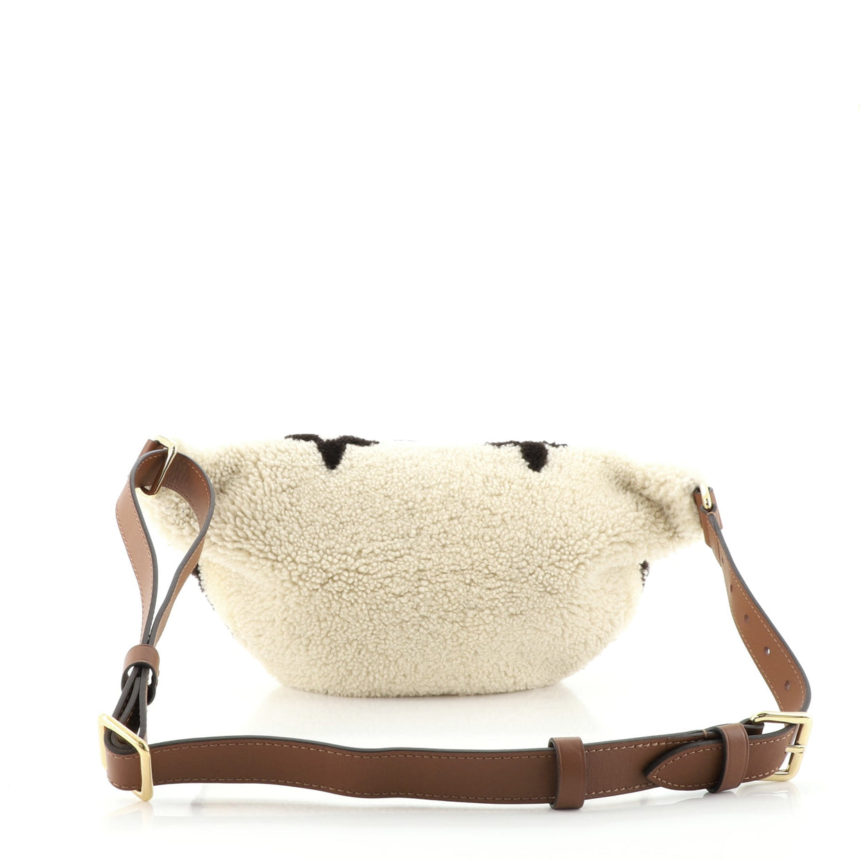 Louis Vuitton Monogram Teddy Fleece Bum Bag Waist Bag Leather Ladies Beige