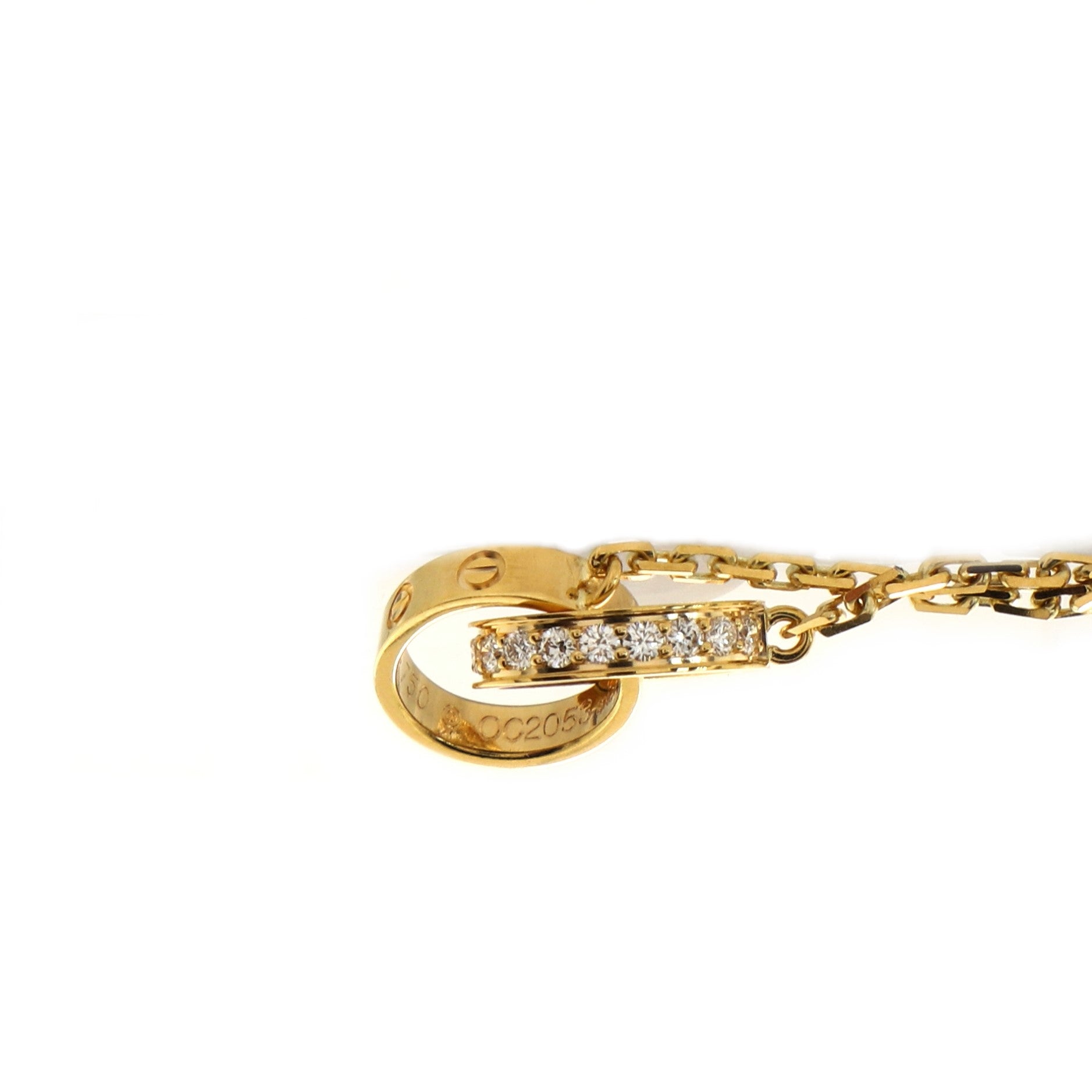 Love Interlocking Necklace 18K Yellow Gold and Diamonds
