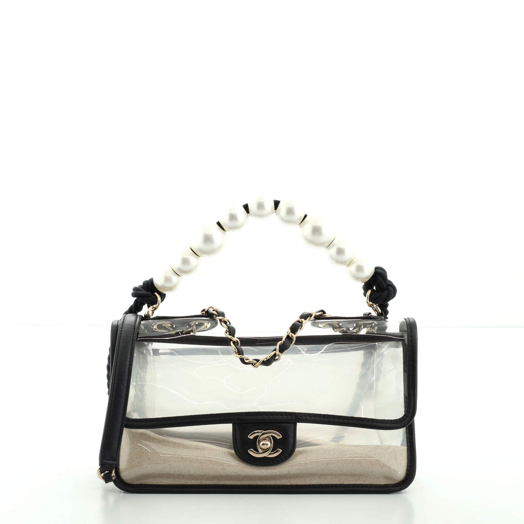 Chanel Sand By The Sea Flap Bag Pearl PVC Clear  leefluxurycom