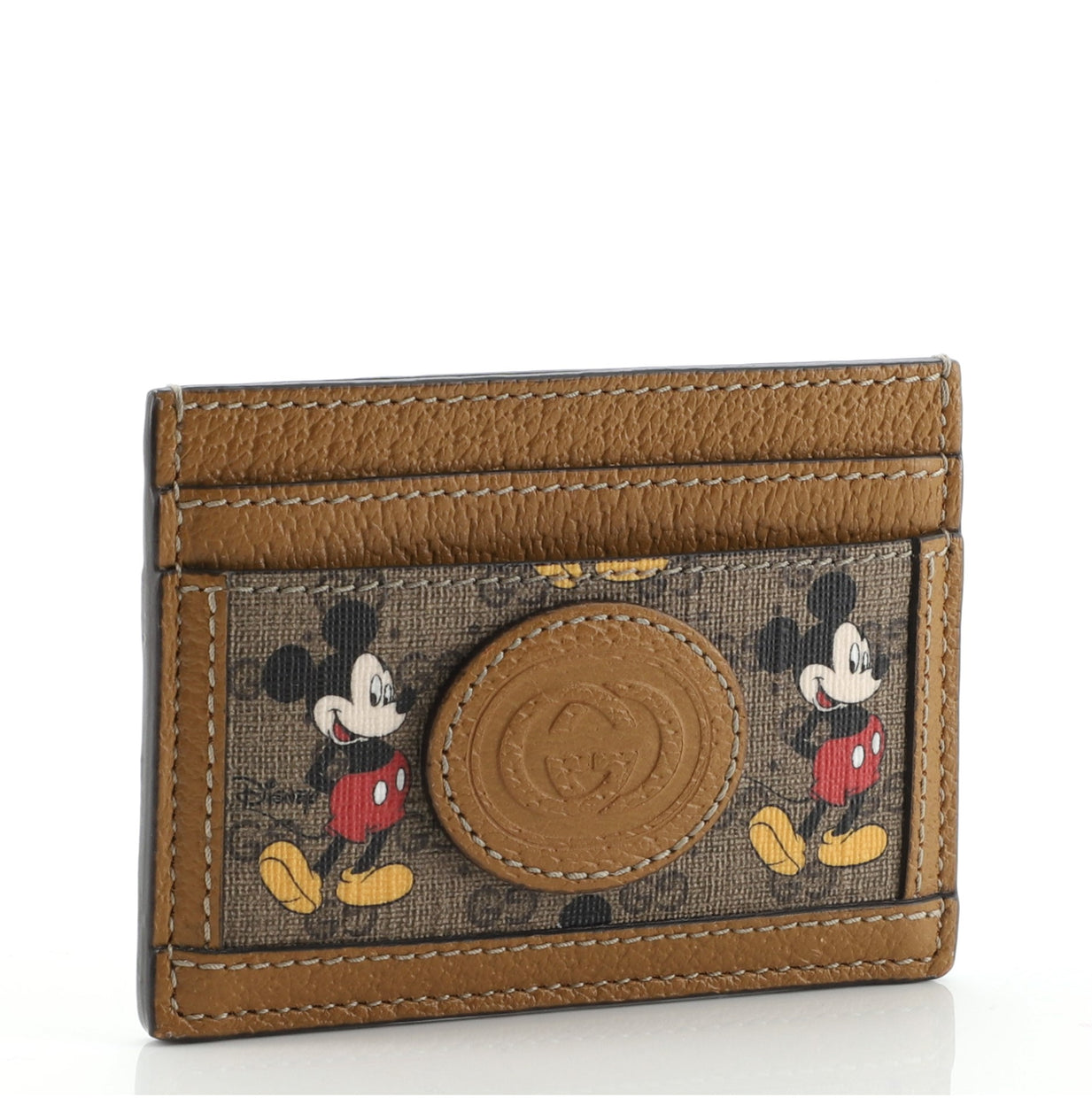 Gucci Disney Mickey Mouse Card Holder Printed Mini GG Coated Canvas ...