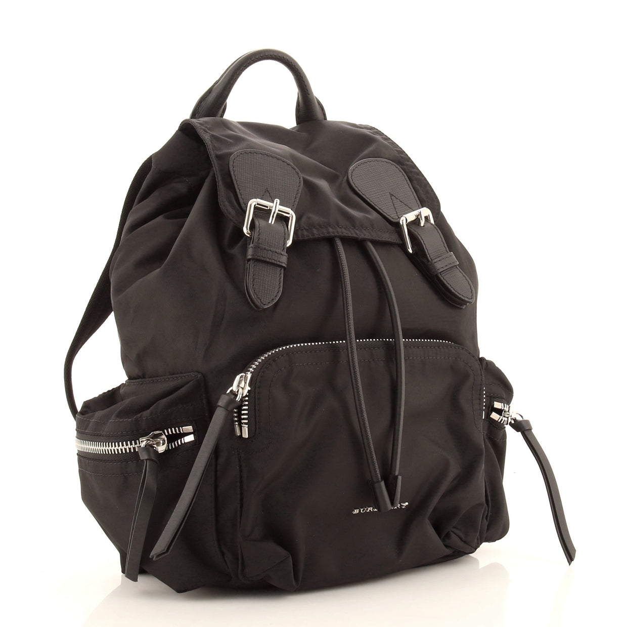 Burberry Rucksack Backpack Nylon with Leather Large Black 897802