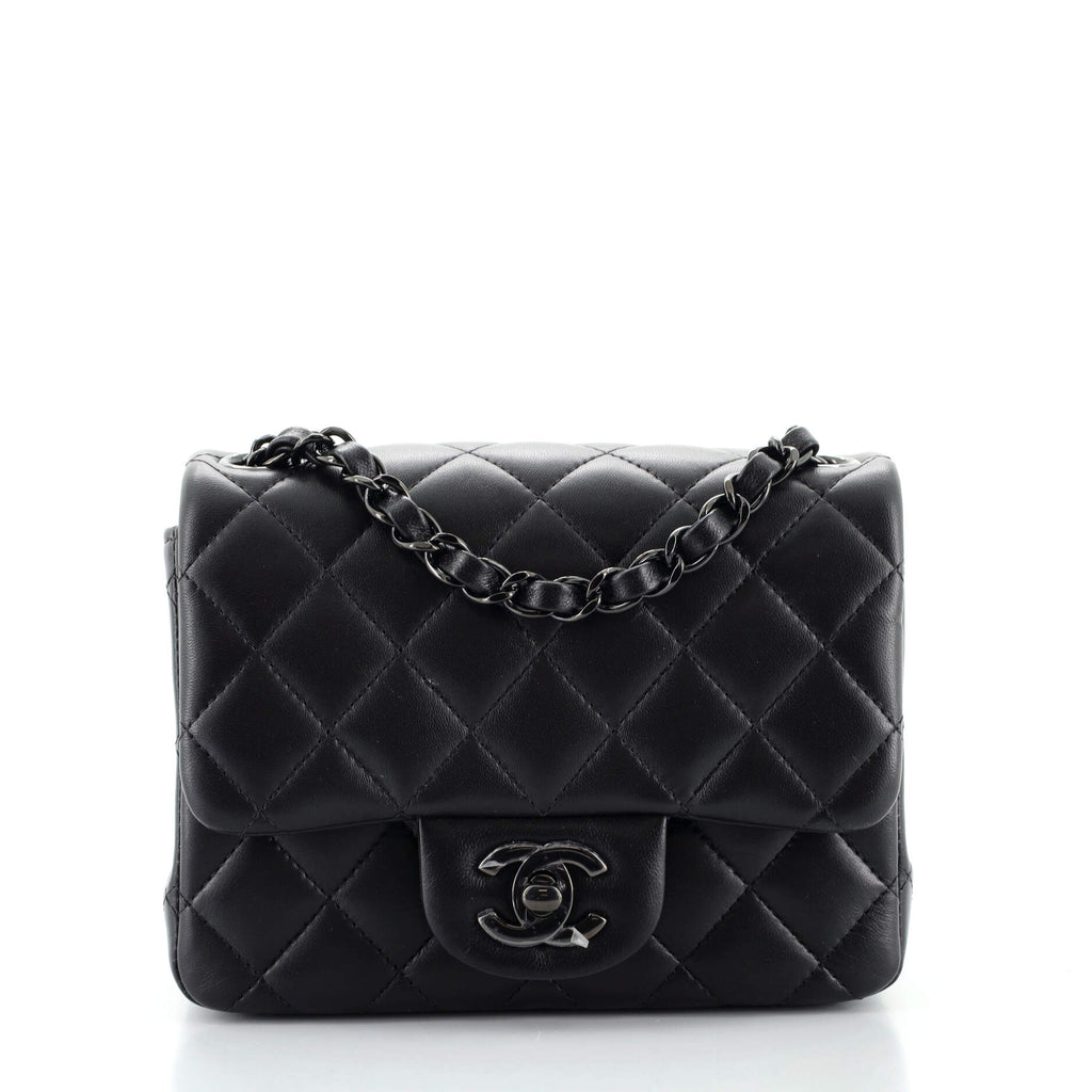 Chanel Medium Easy Flap Bag in Black Aged Calfskin with Silver Hardware   SOLD