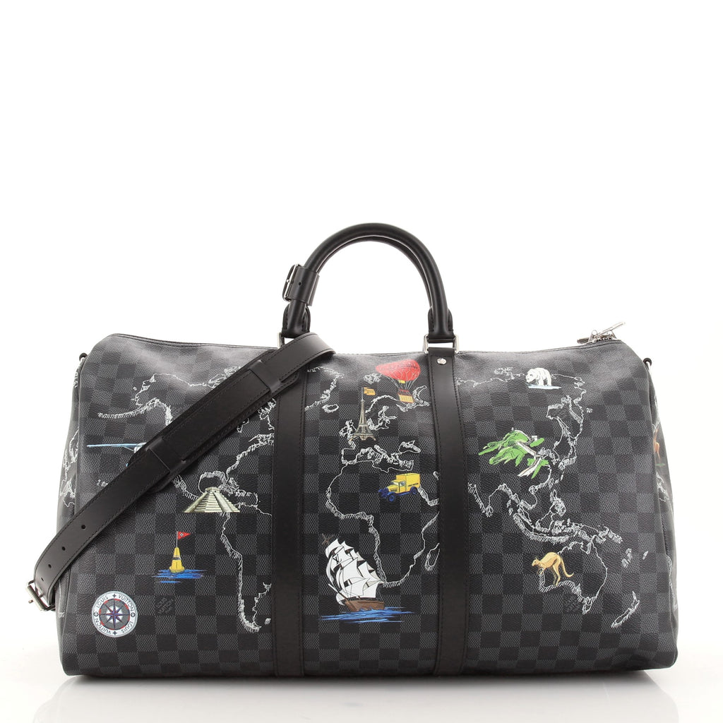 Louis Vuitton Pochette Voyage Damier Graphite Map MM GreyBlack in Coated  Canvas with Silvertone  US