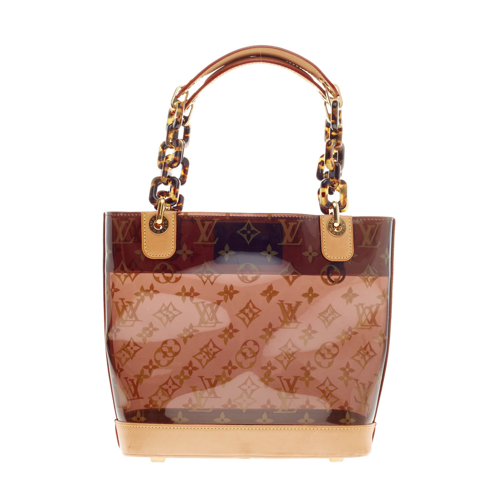 LOUIS VUITTON MONOGRAM Brown Clear Vinyl Cabas Ambre PM Handbag