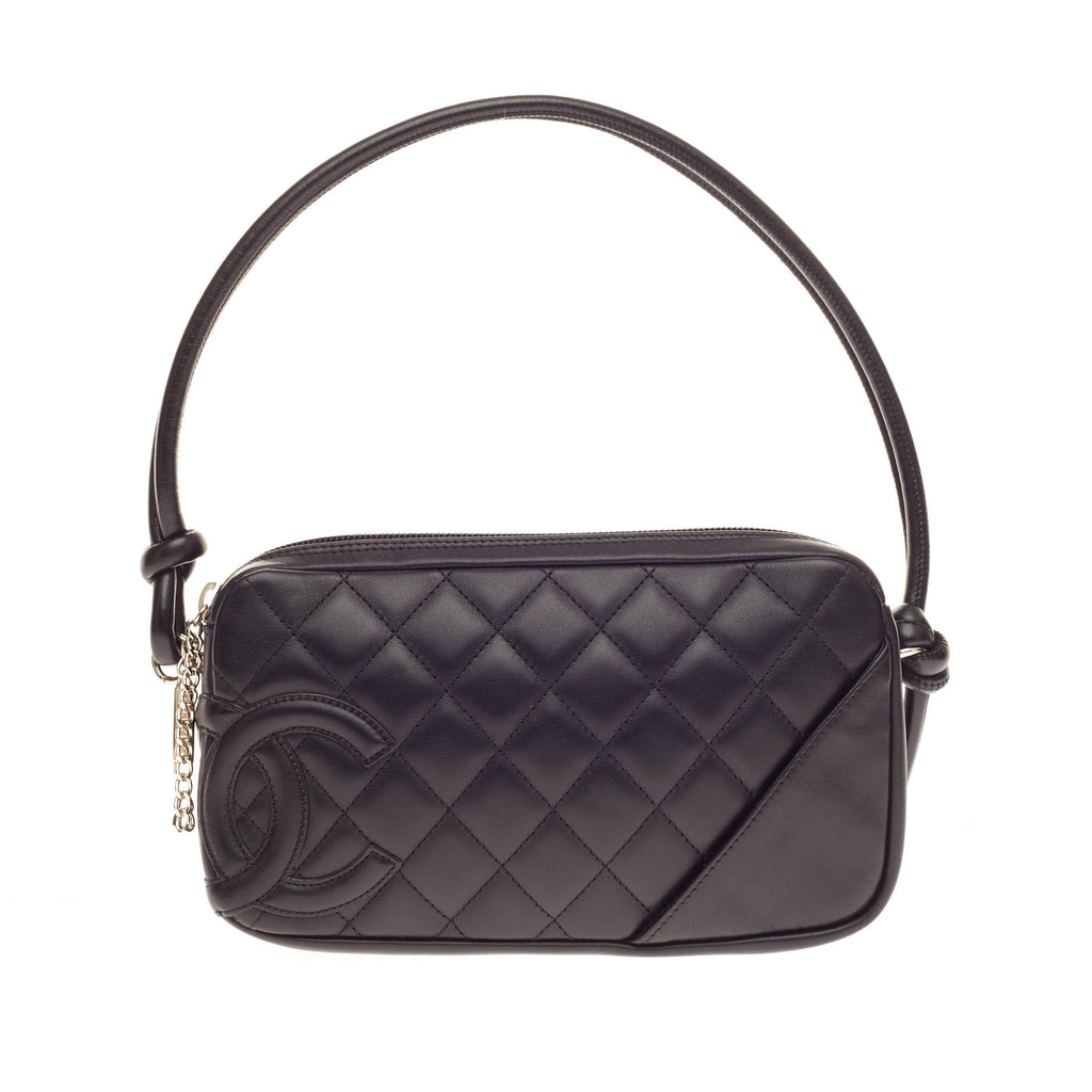 Buy Chanel Cambon Pochette Quilted Leather Black 188001 – Trendlee