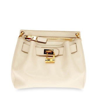 Buy Tom Ford Lock Front Crossbody Bag Leather White 196302