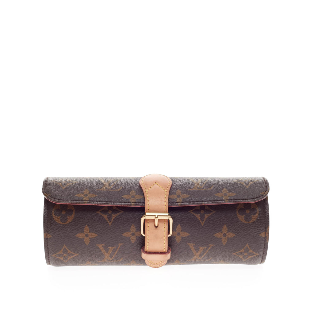 Buy Louis Vuitton 3 Watch Case Monogram Canvas Brown 218502 – Rebag