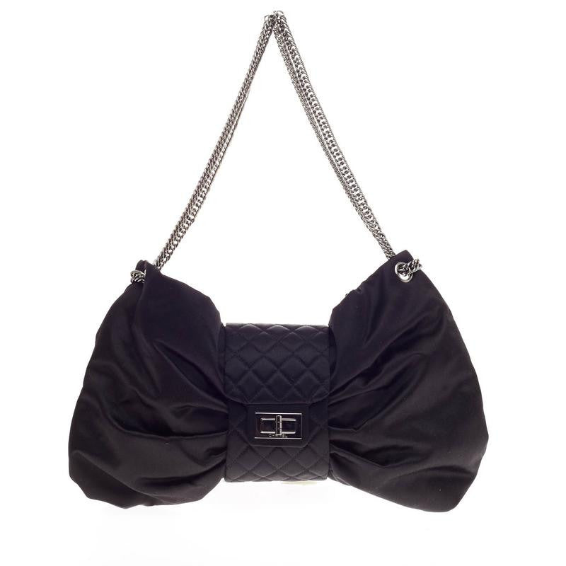 chanel satin bow bag