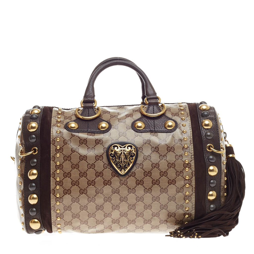 Buy Gucci Babouska Boston Bag GG Coated Canvas Large Brown 282506 – Rebag