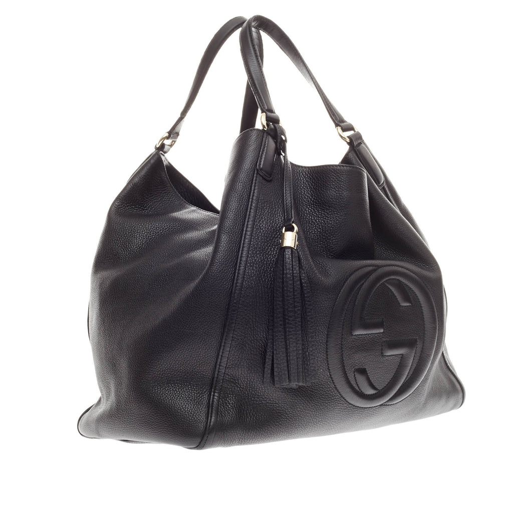 Buy Gucci Soho Shoulder Bag Leather Large Black 187201 – Rebag