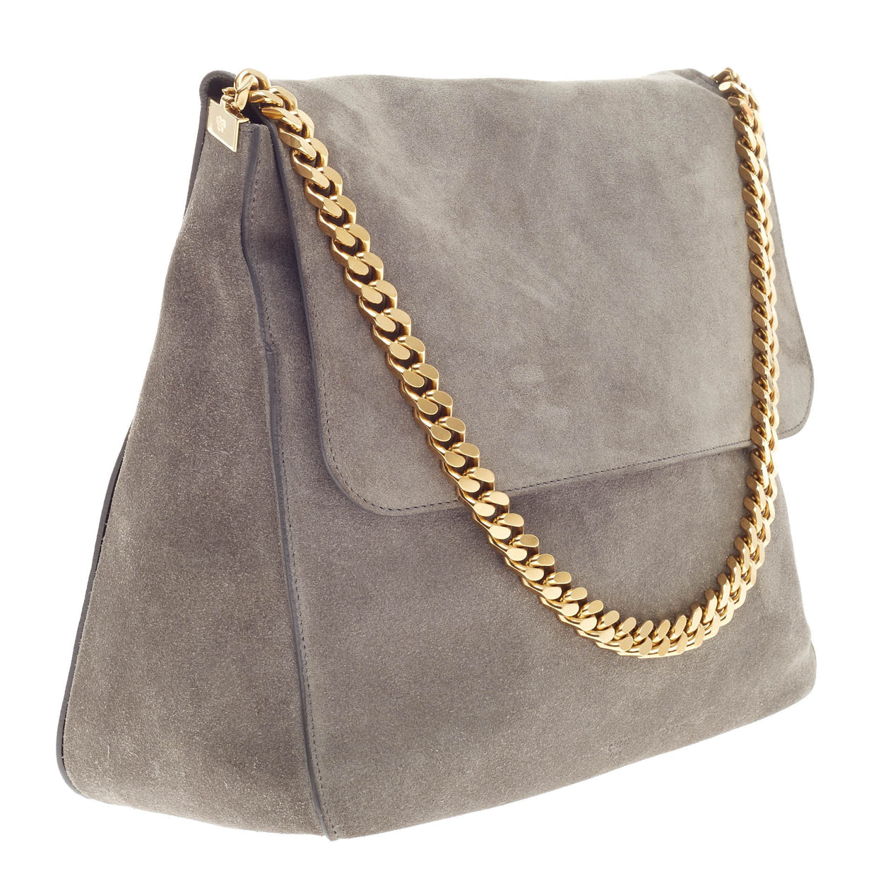 Buy Celine Gourmette Shoulder Bag Suede Large Gray 351501