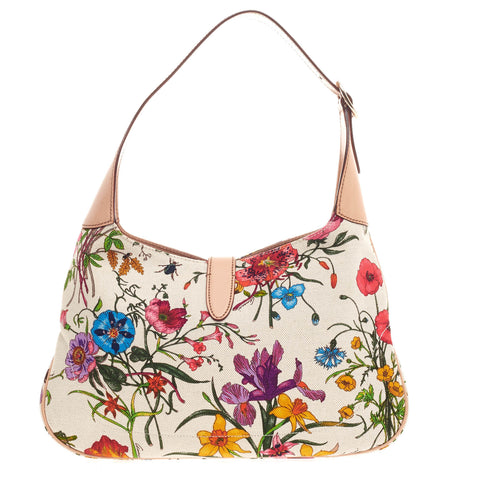 Gucci Jackie O Handbag Flora Canvas Small - Rebag