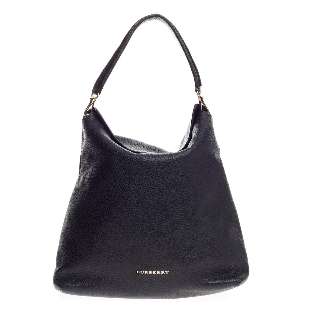 burberry black leather hobo bag